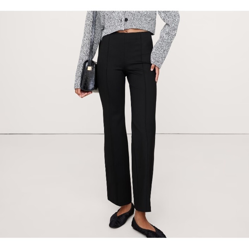Banana Republic Crop Flare Everywhere Ponte Pull-On Pant Black XS 761469-01